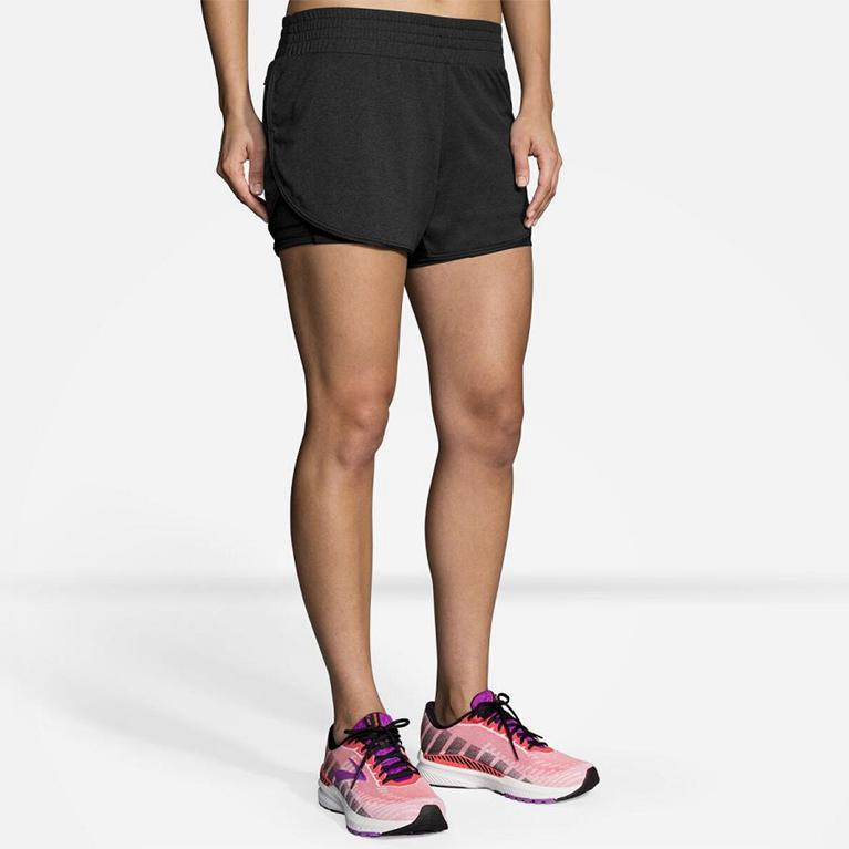 Brooks Women's Rep 3 2-in-1 Running Shorts - Grey (XPYA23674)